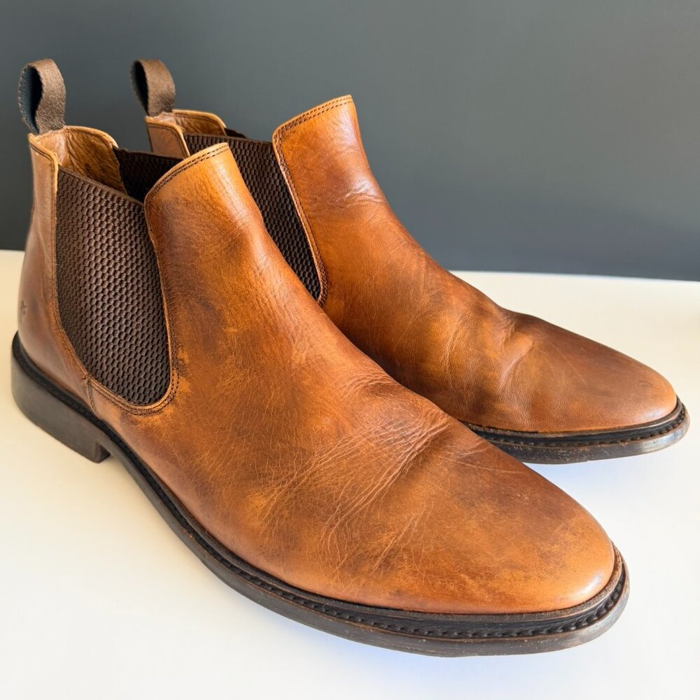 Frye Paul Chelsea Boots Brown Leather Men's Size 12